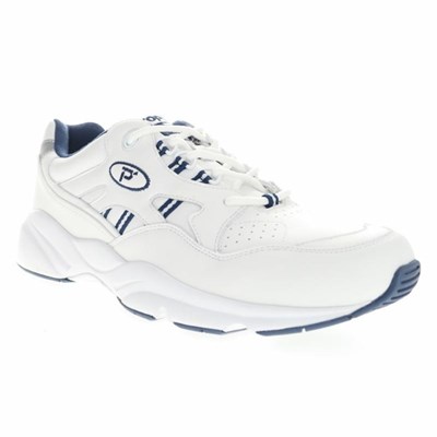 Zapatillas Propet Estabilidad Walker Hombre Blancas Azul Marino | SXAU-65871